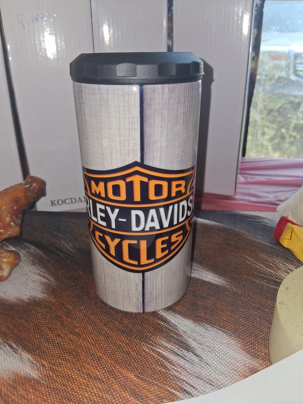 Harley-Davidson Insulated Travel Mug in Black and Orange